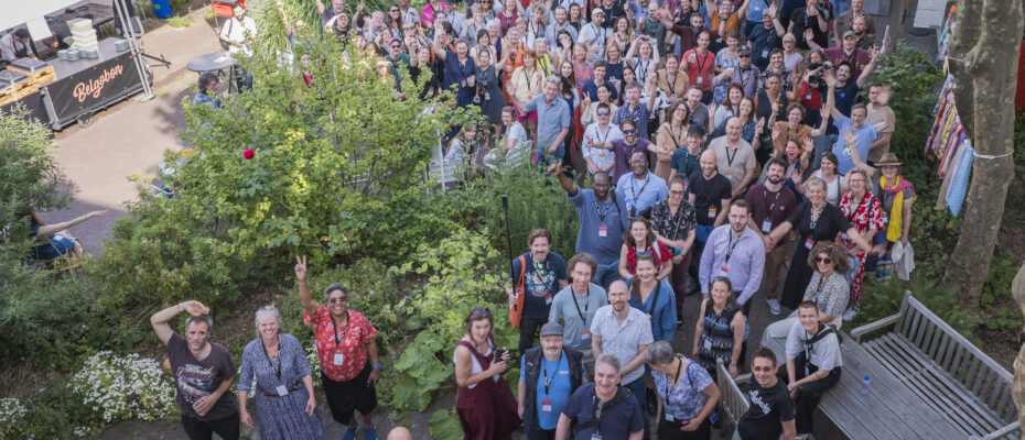 the afternoon crowd at Let's coop!, in the garden